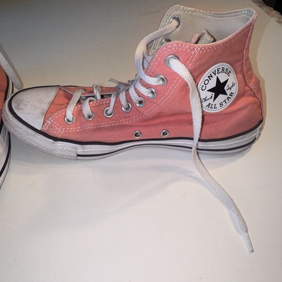 Converse Chuck Taylor All Star High Top Sneakers Pink/Salmon Women’s Size 10 - Picture 4 of 13